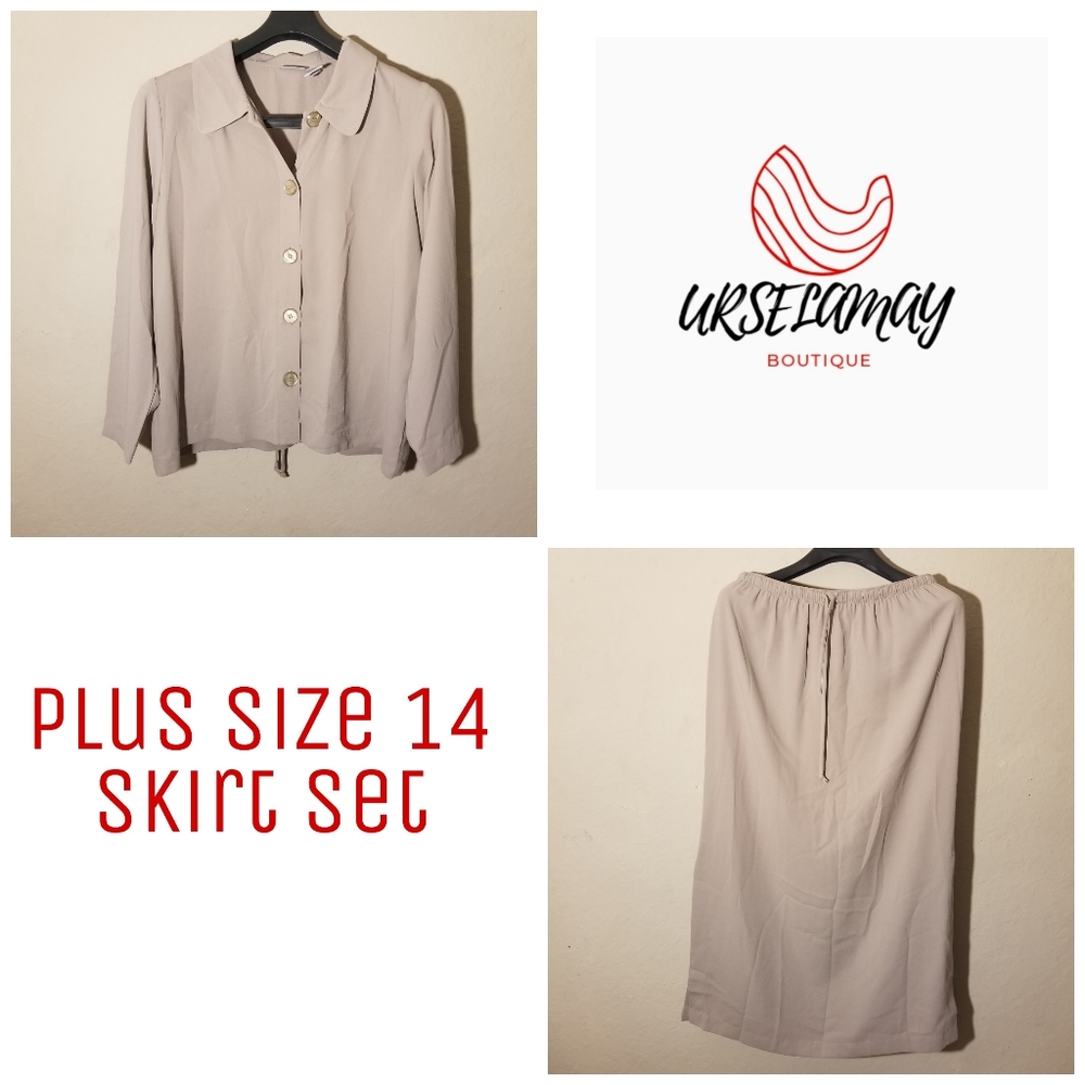 Womens Skirt Set Plus Size 14 Tan 1x